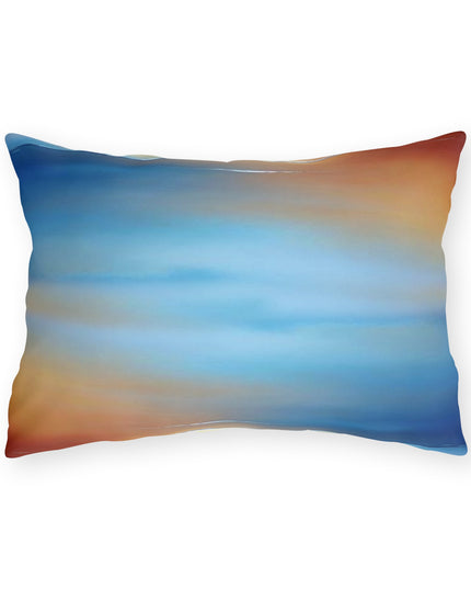Blue Sea Red Orange Fog 20" x 14" Outdoor Pillow