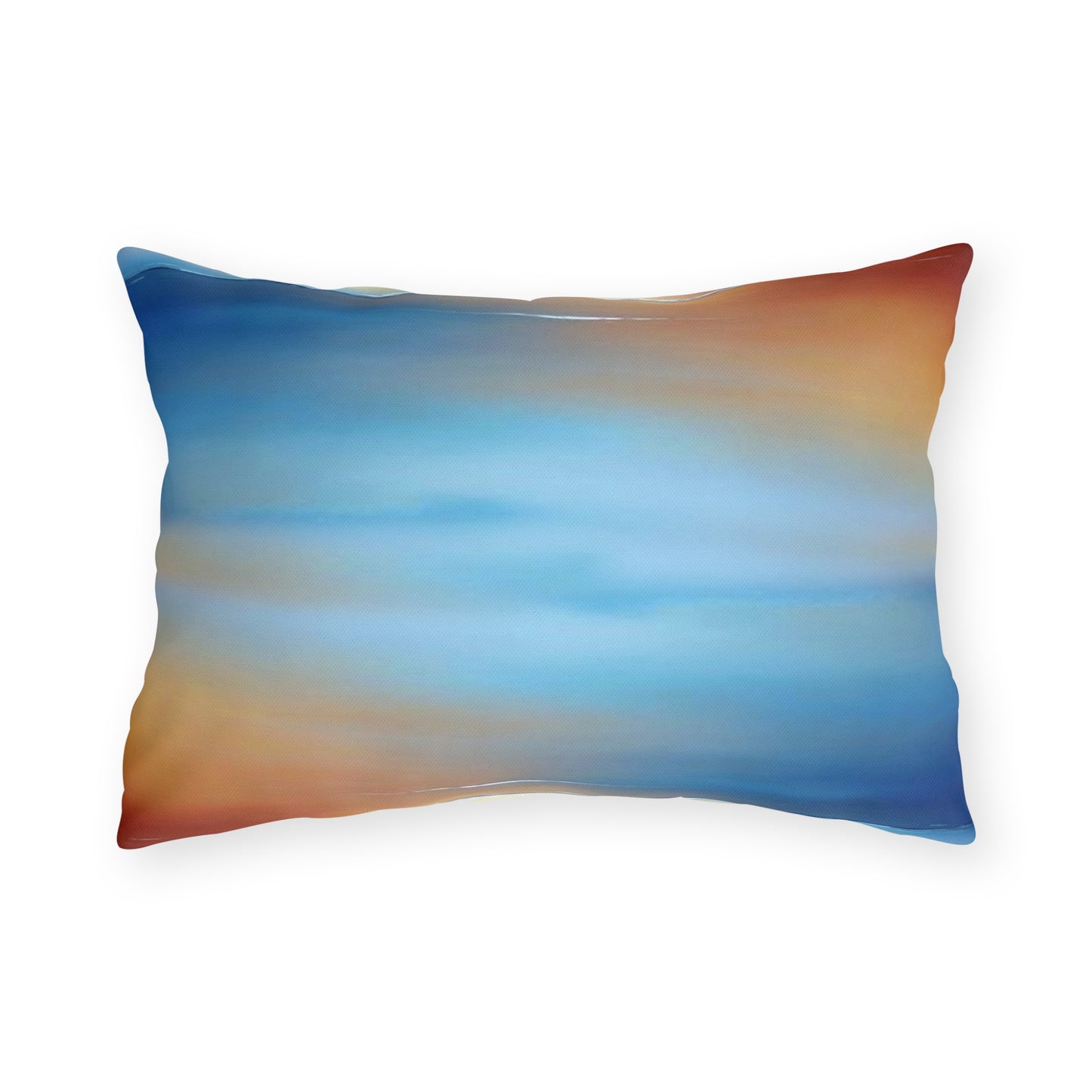 Blue Sea Red Orange Fog 20" x 14" Outdoor Pillow