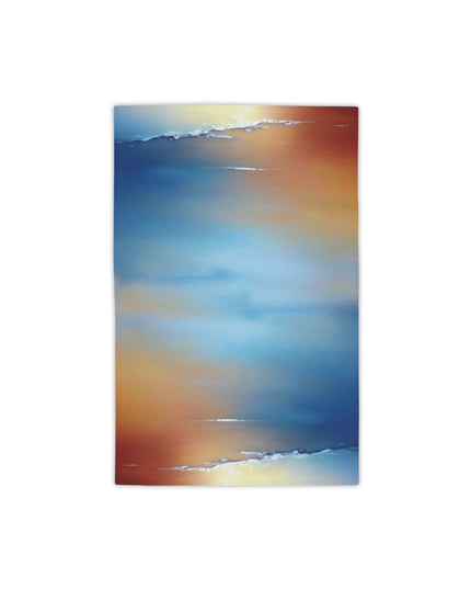 Blue Sea Red Orange Fog Beach Towel, 18" x 27"
