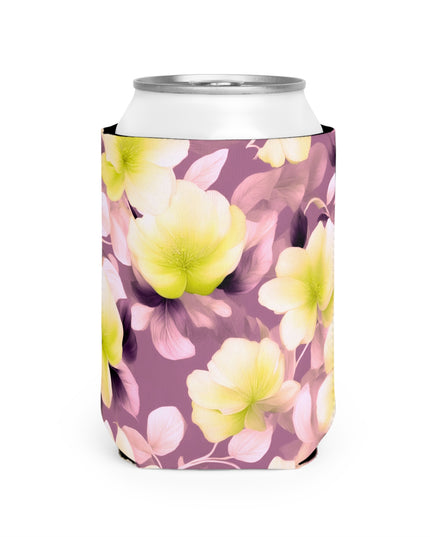 Lemon Blossom Floral Bunch 12 oz Can Cooler Sleeve