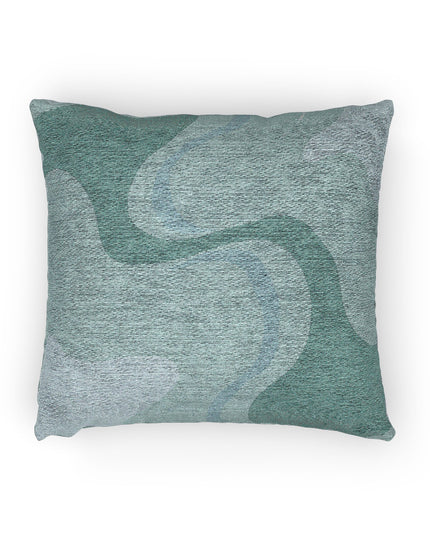 Tif Green Wavey Woven Pillow, 17" x 18"