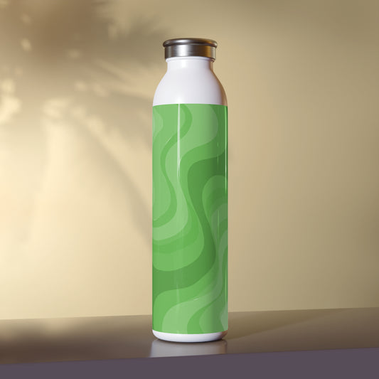 Greenie Meanie Wavey Slim Water Bottle, 20 oz White