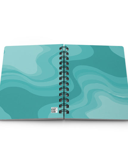 Tif Green Wavey Spiral Bound Journal, 5" x 7" 150 pages
