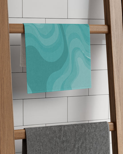 Tif Green Wavey Rally Towel, 11" x 18"