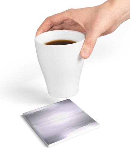 Sephia Sea Dark Fog 4" x 4" Square Ceramic Coaster