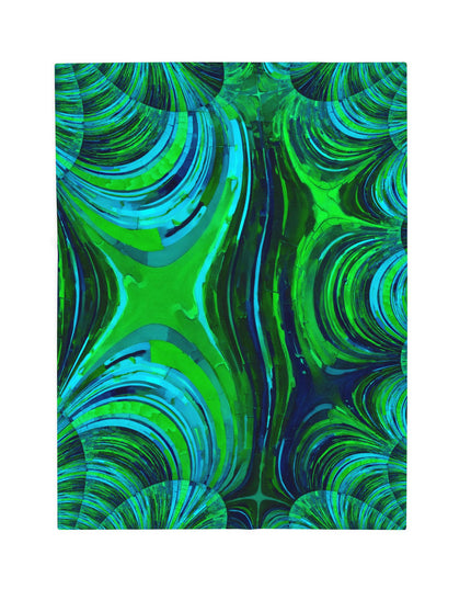 Uzi Spiral Blue Green Velveteen Plush Blanket, 30" x 40"