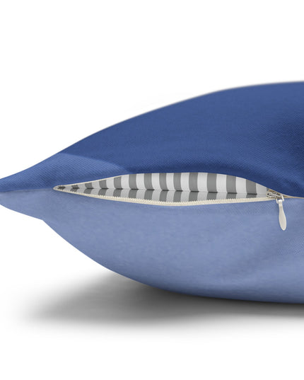 Deep Blue Wavey Spun Polyester Square Pillowcase, 14" x 14"