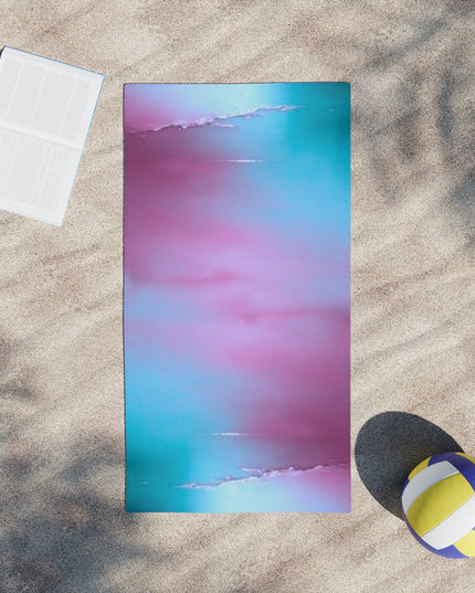 Wine Sea Blue Fog Beach Towel, 24" x 44"
