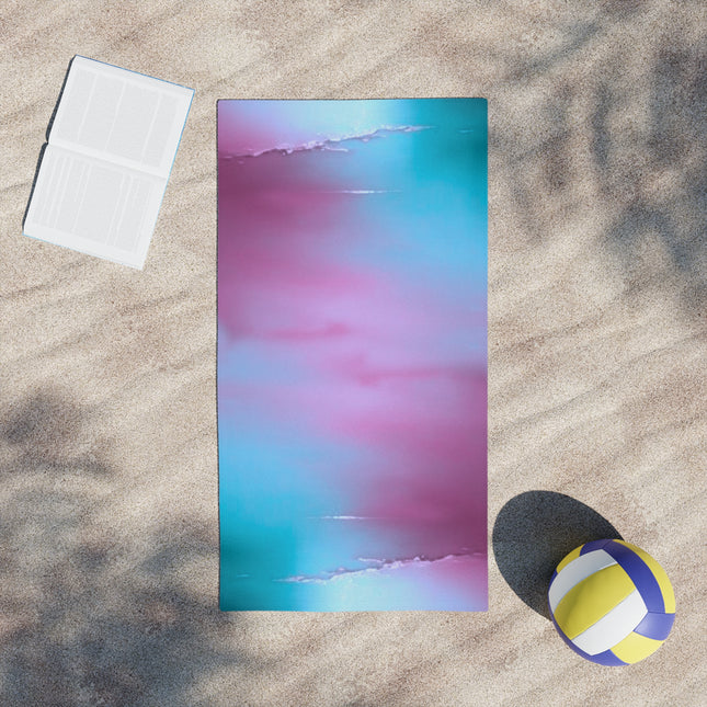 Wine Sea Blue Fog Beach Towel, 24" x 44"