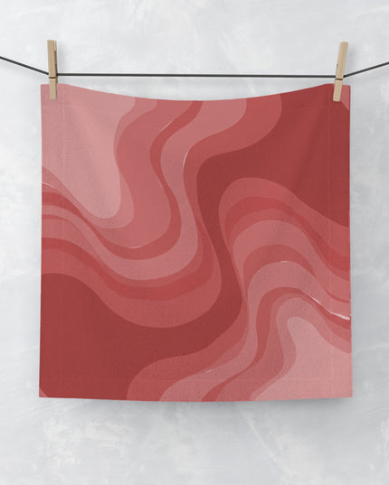 Power Red Wavey 13" x 13" Face Towel