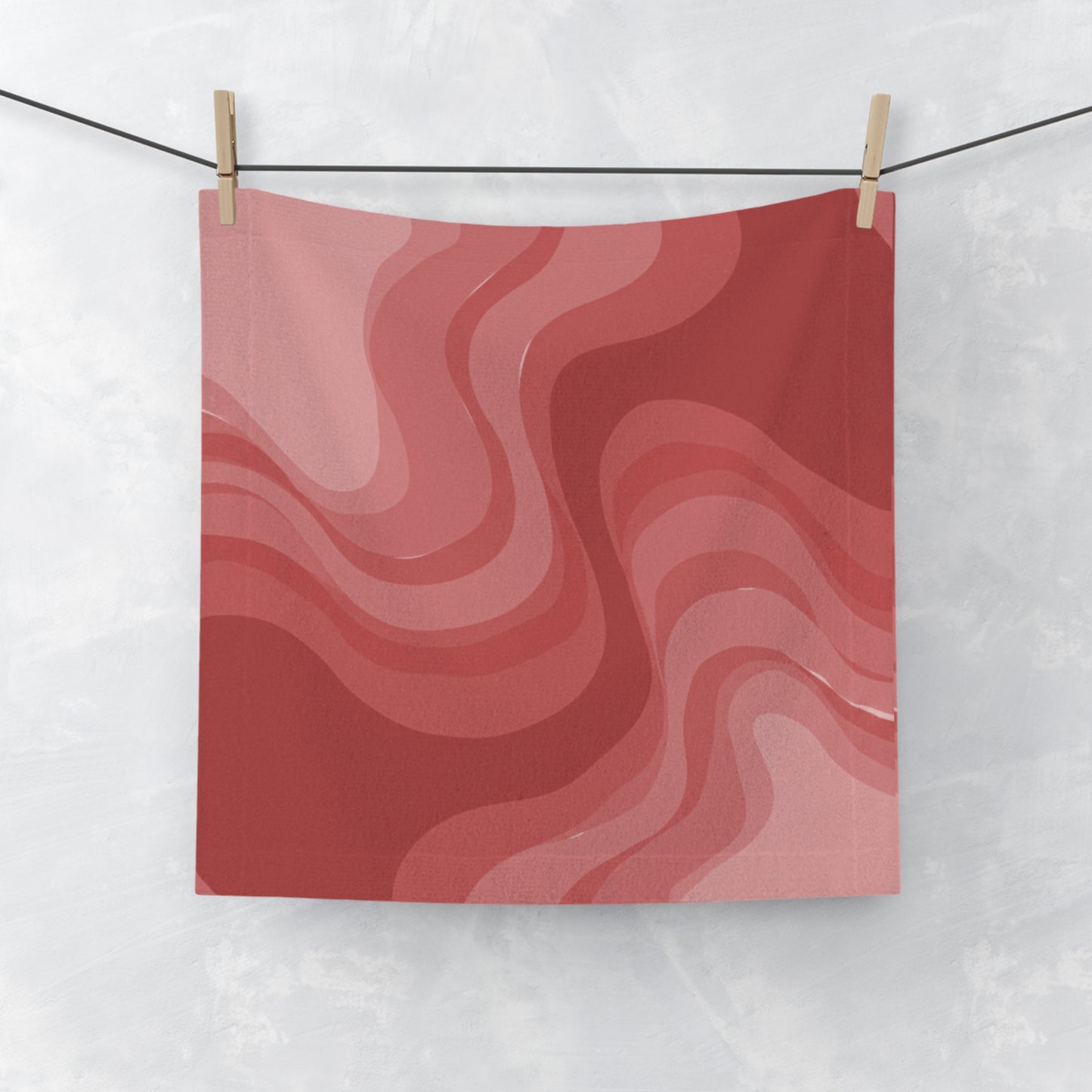Power Red Wavey 13" x 13" Face Towel