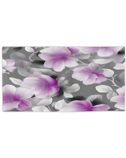 Purple Blossom Floral Bunch Beach Towel, 24" x 44"