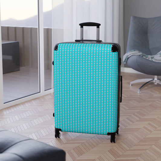Tif Green Star-crossed Bodies Large Suitcase with built in lock, 4 double-wheels, telescopic handle, and ABS back hard-shell