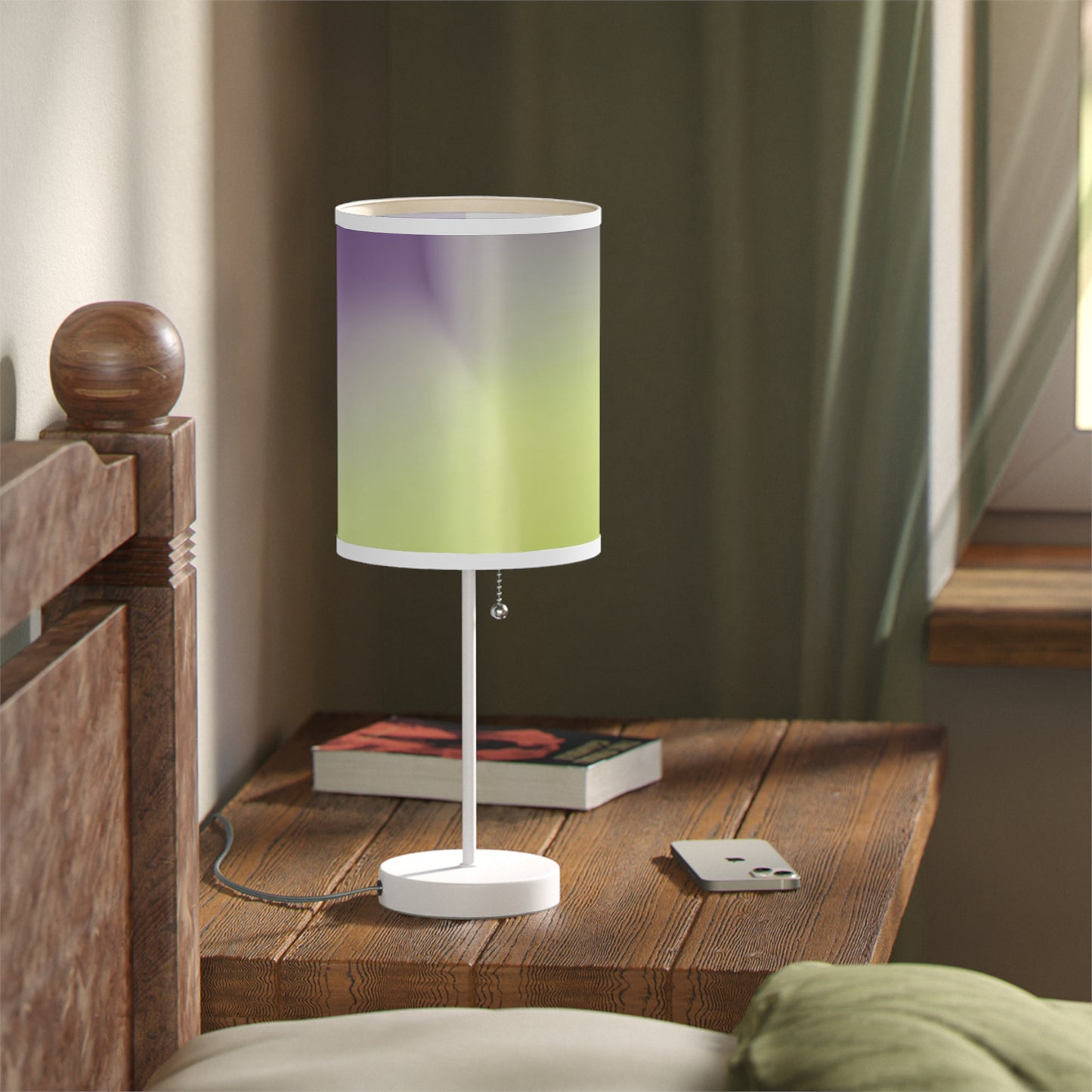 Purple Golden Fade Table Lamp on a White or Silver Stand, US|CA plug