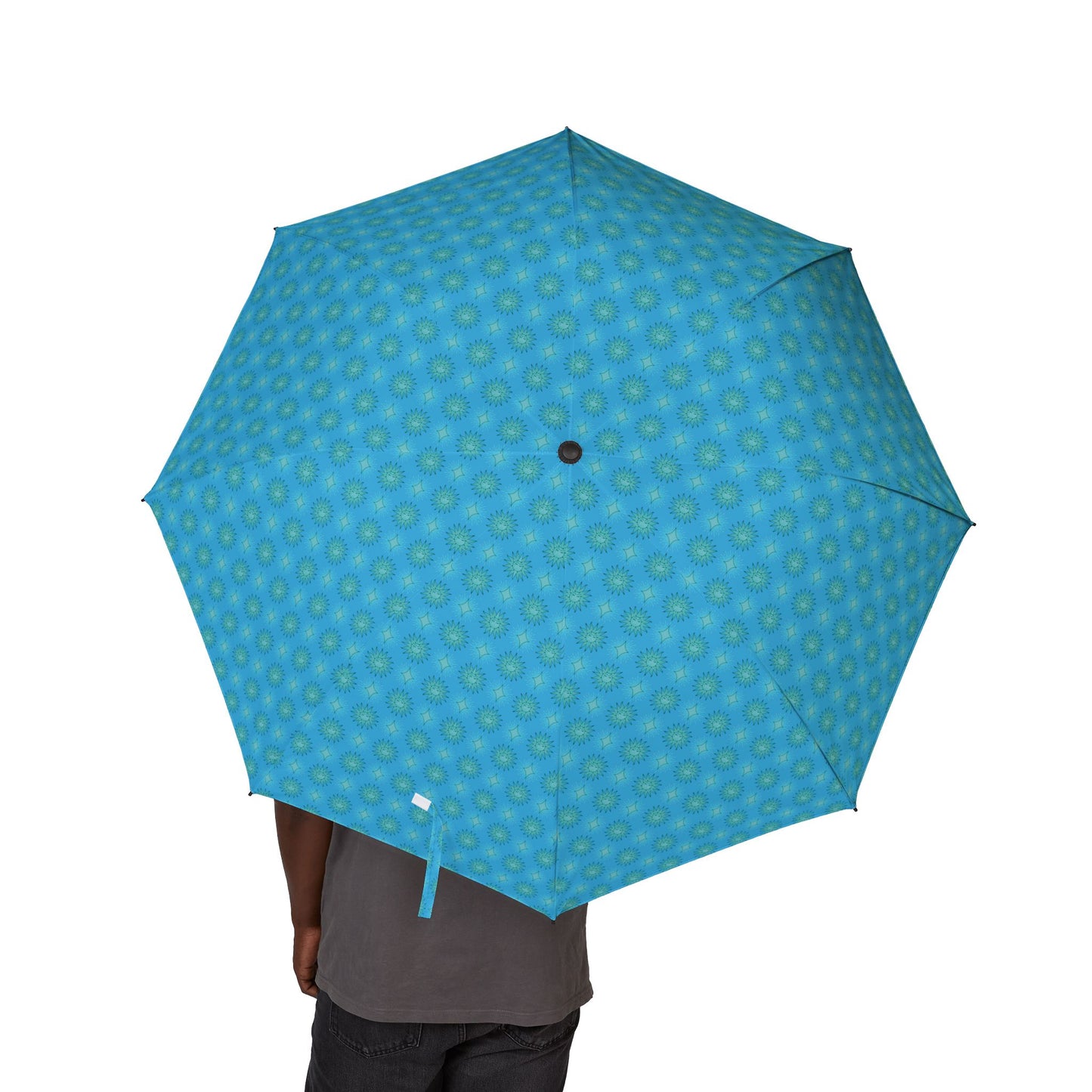 Light Blue Star-crossed Bodies Foldable Umbrella - Compact & Chic