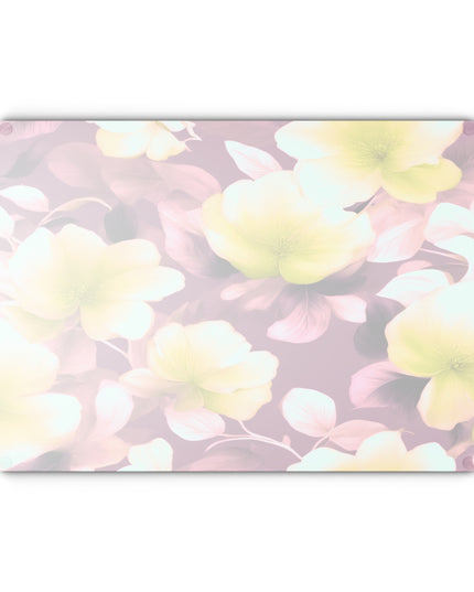 Lemon Blossom Floral Bunch Glass Cutting Board, 11" x 15"