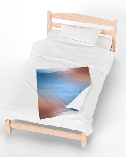 Blue Sea Peach Fog Velveteen Plush Blanket, 30" x 40"