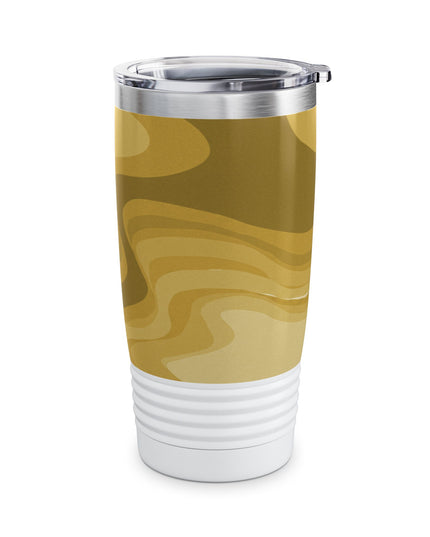 Brown Wavey Ringneck Tumbler, 20oz in white
