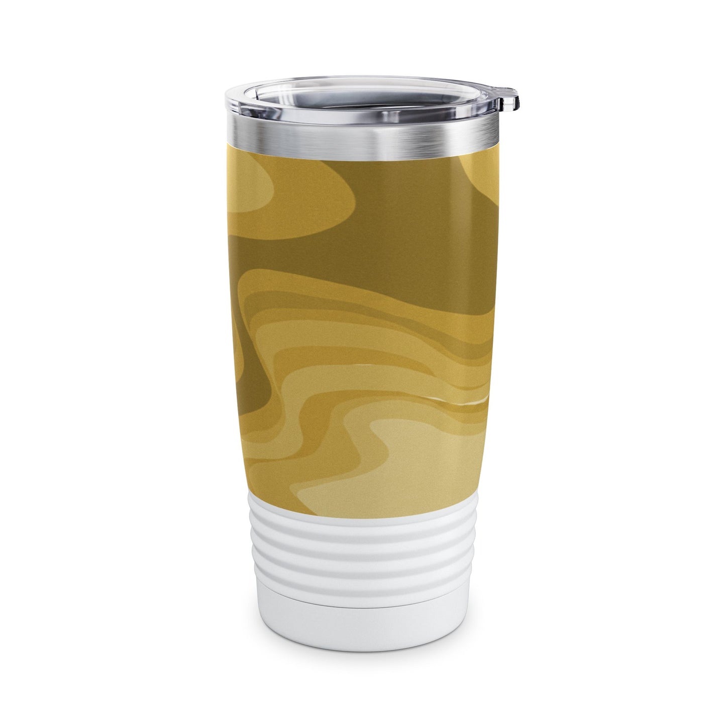 Brown Wavey Ringneck Tumbler, 20oz in white, steel and black