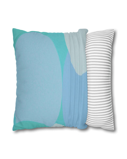 Pastel Tan and Tif Patches Spun Polyester Square Pillowcase, 14" x 14"