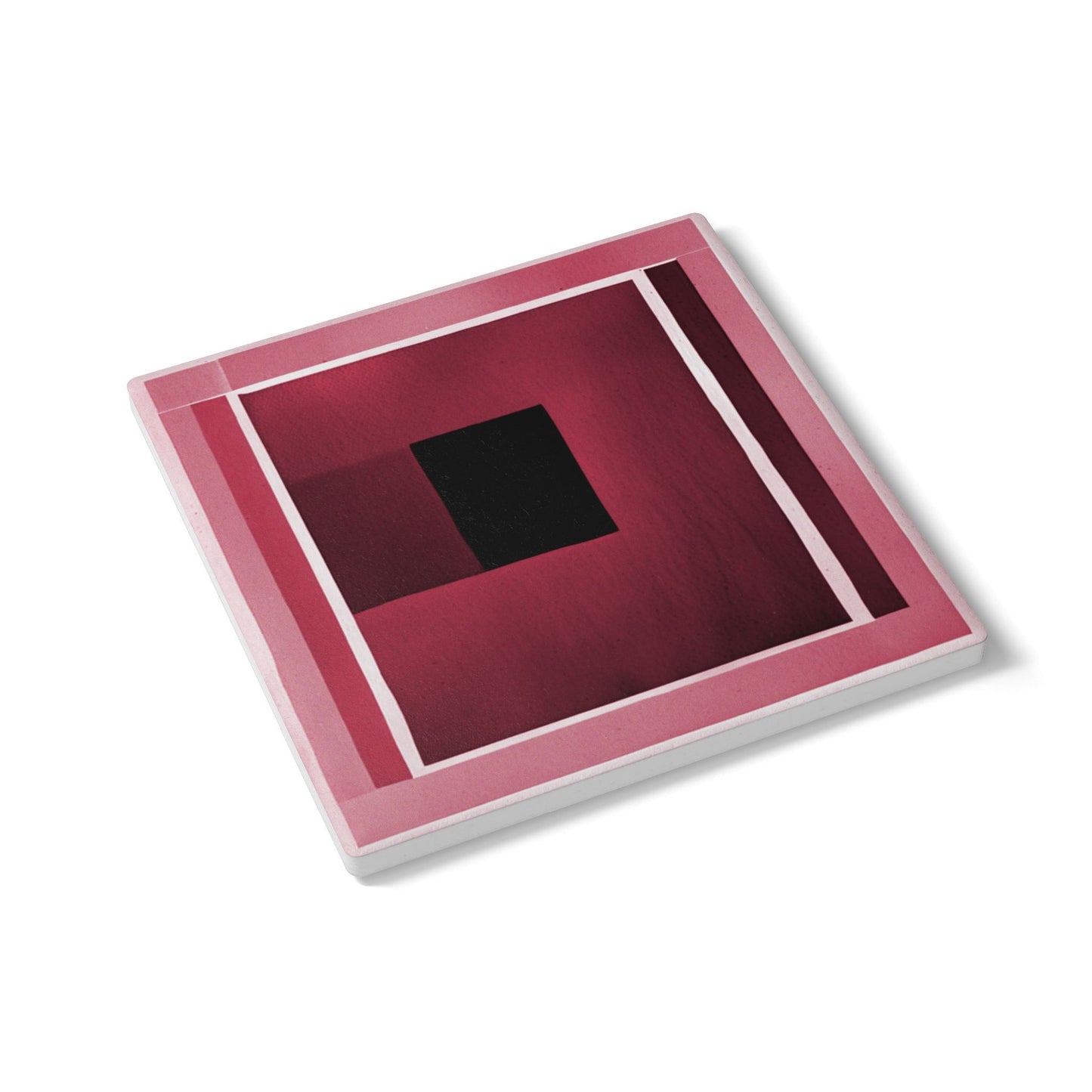 Red Shadow 4" x 4" Square Ceramic Coaster