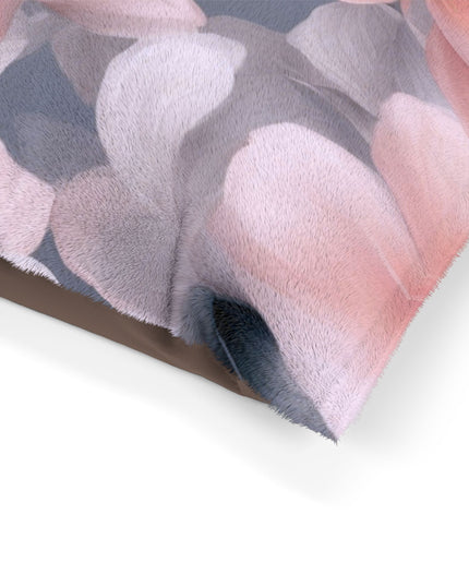 Peach and Blue Gray Floral Bunch Pet Bed, 50" × 40"