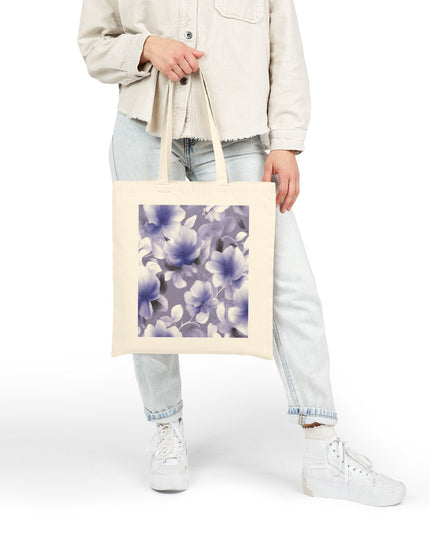 Indigo Blossom Floral Bunch Cotton Canvas Tote Bag
