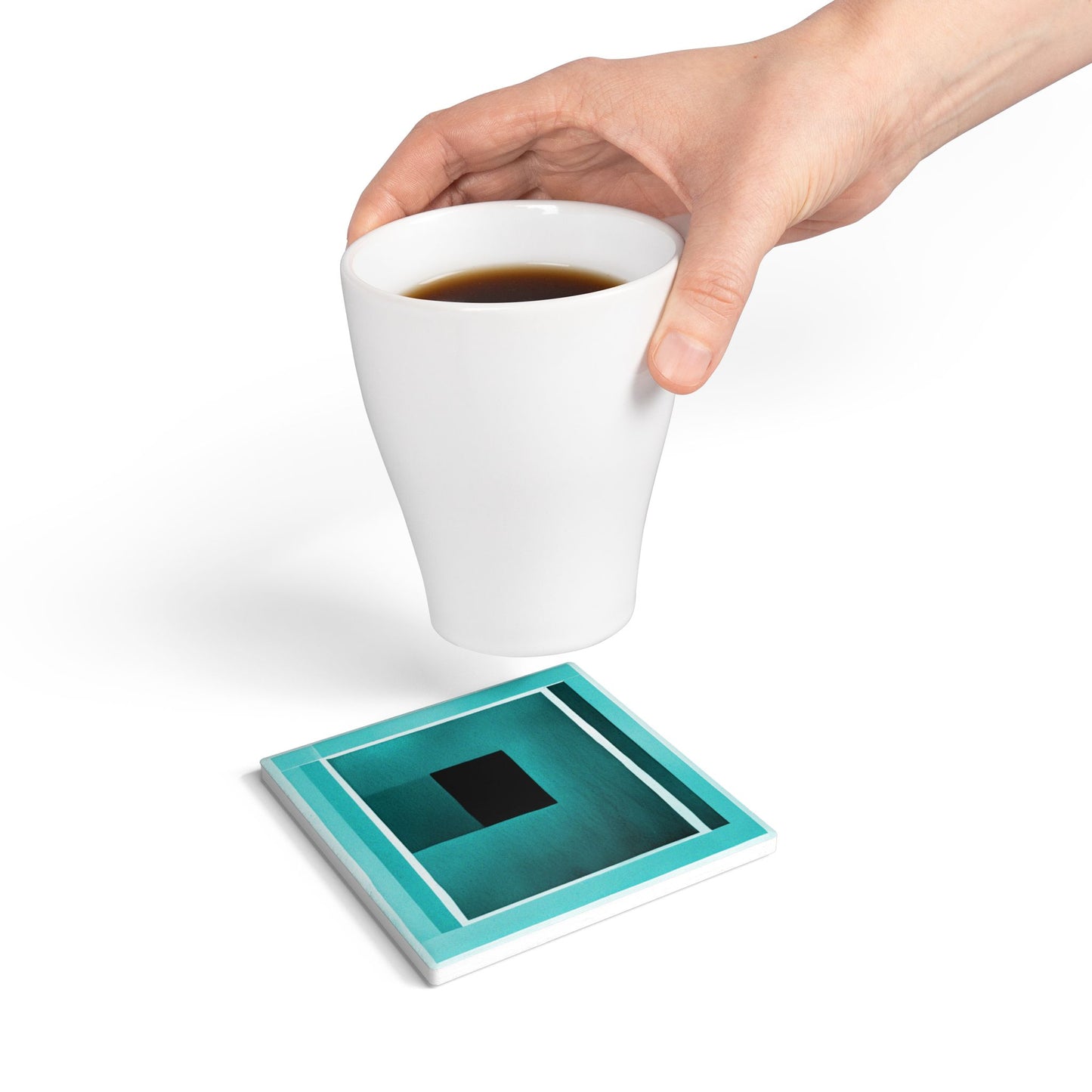 Tif Shadow 4" x 4" Square Ceramic Coaster