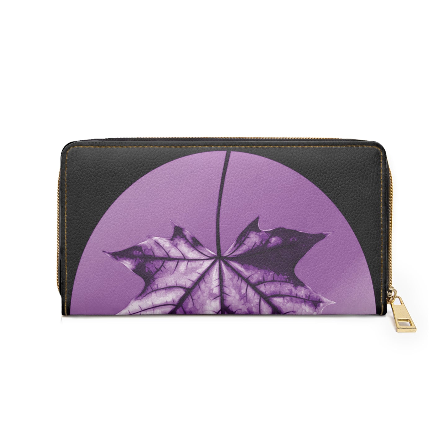 Purple Maple Leaf Elegant Abstract Zipper Wallet - Stylish & Functional Accessory for Everyday Use