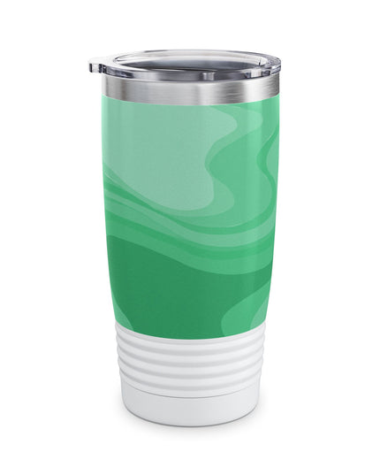 Mint Green Wavey Ringneck Tumbler, 20oz in white