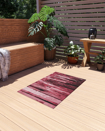 Striped Ruby Outdoor Rug, 24" x 36"