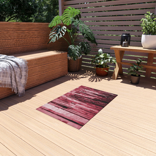 Striped Ruby Outdoor Rug, 24" x 36"