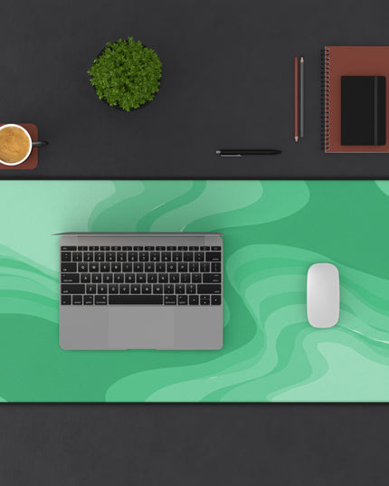 Mint Green Wavey 16" x 32" Desk Mat