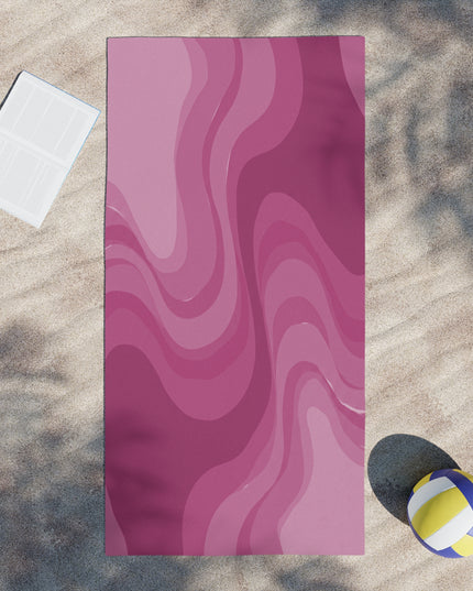 Pinky Mauve Wavey Beach Towel, 30" x 60"