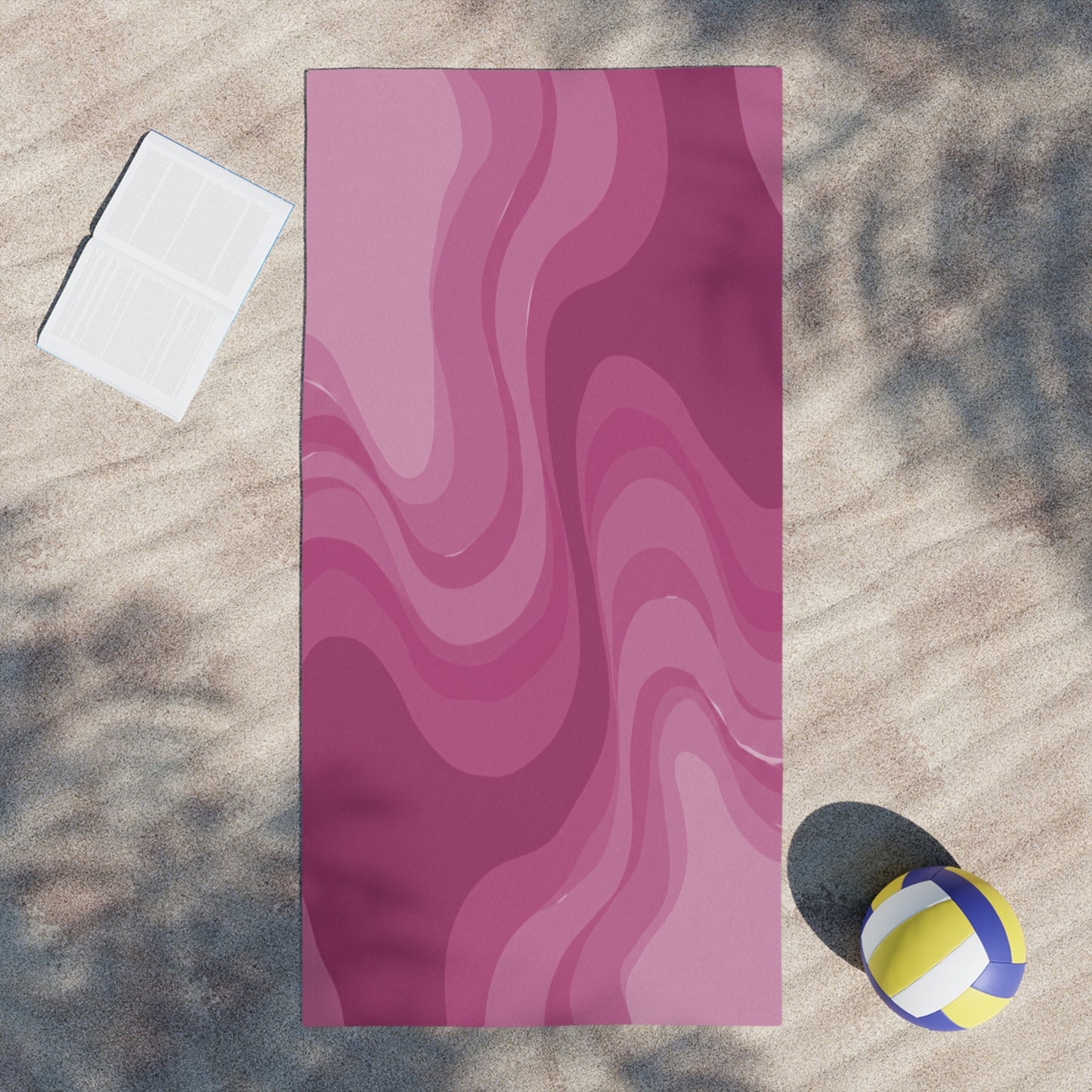 Pinky Mauve Wavey Beach Towel, 30" x 60"