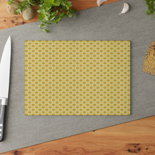 Lemongrass Star-crossed Bodies Glass Cutting Board,  8" x 11"