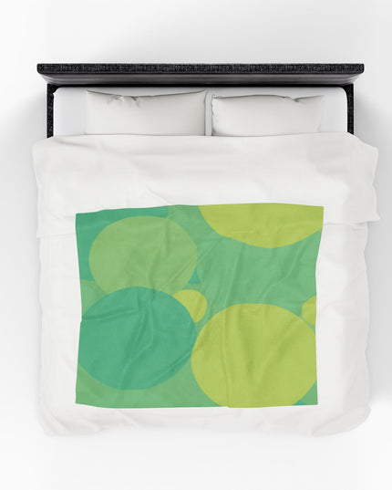 Pastel Green Patches Velveteen Plush Blanket, 50" x 60"