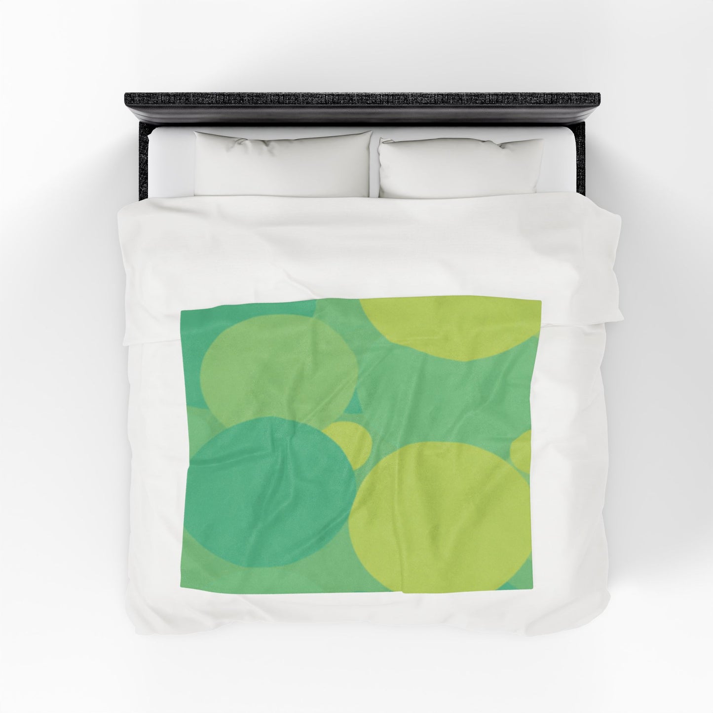 Pastel Green Patches Velveteen Plush Blanket, 50" x 60"