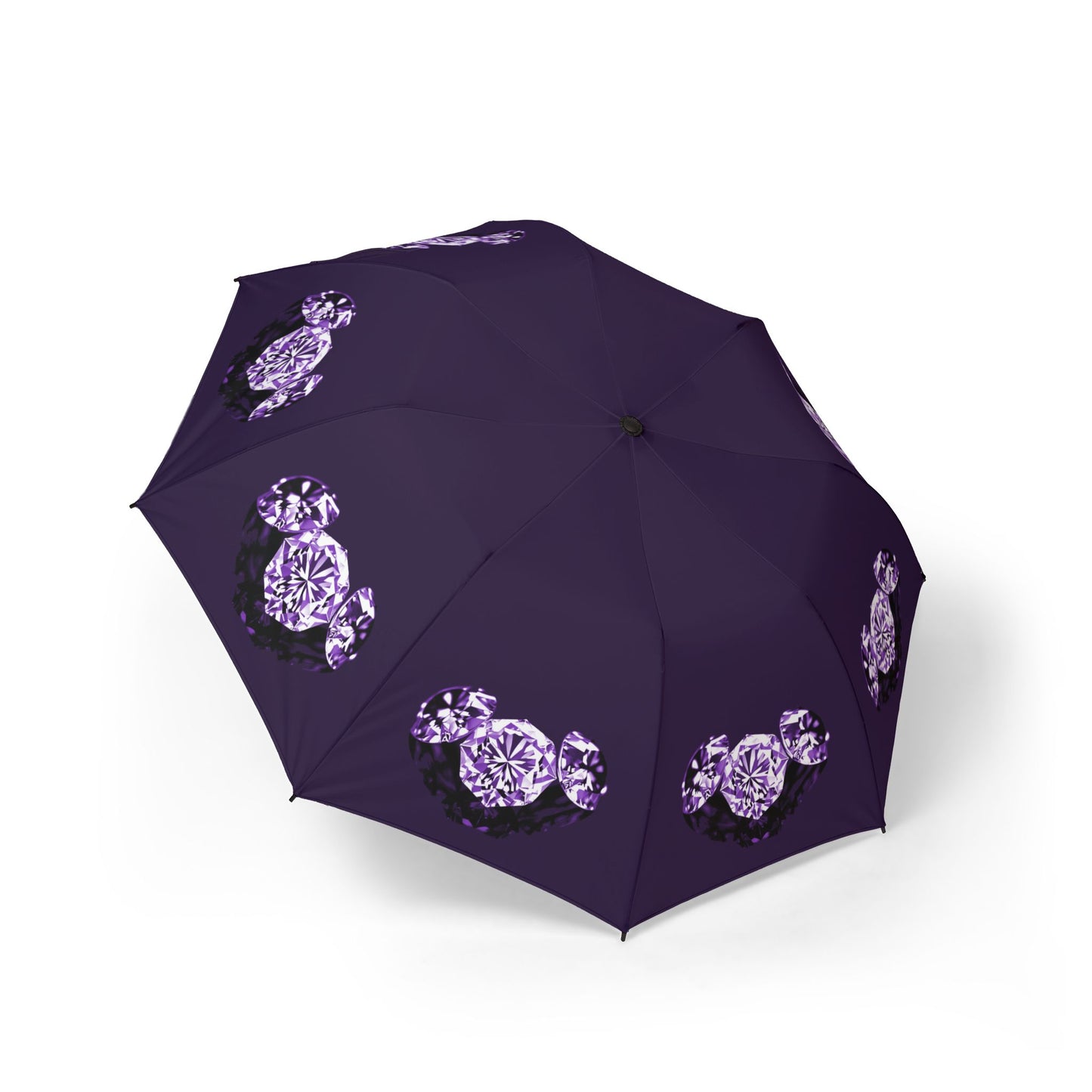 Stylish Deep Purple Tri-Diamonds Foldable Umbrella - Compact & Chic