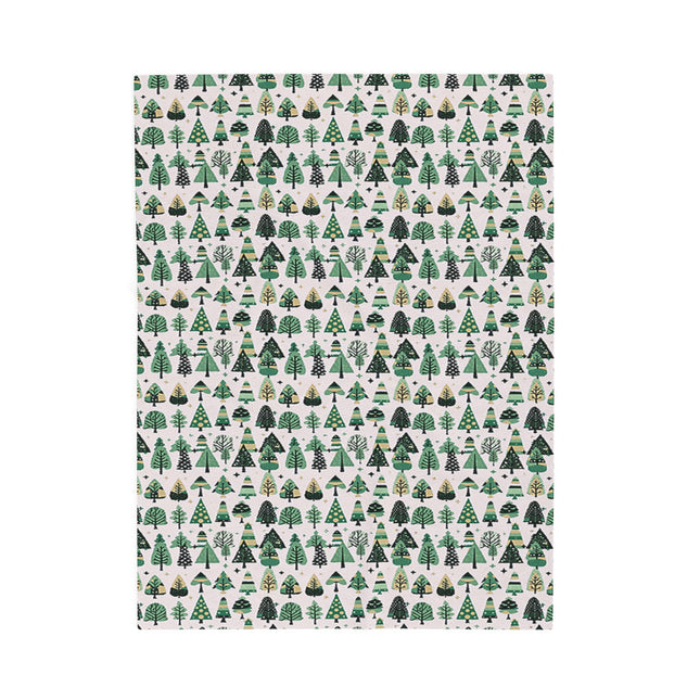 Mini Vintage Green Trees Velveteen Plush Blanket, 30" x 40"