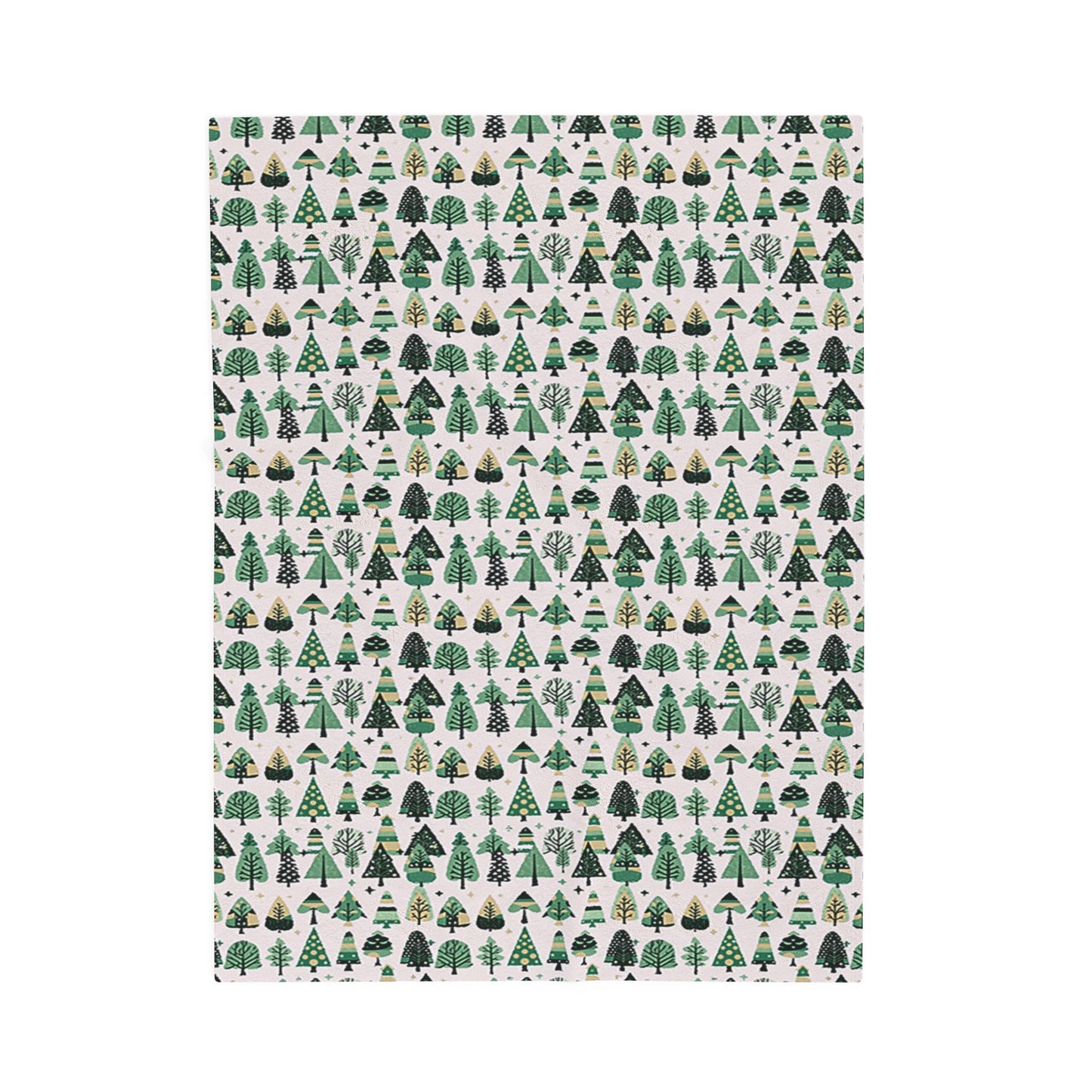 Mini Vintage Green Trees Velveteen Plush Blanket, 30" x 40"