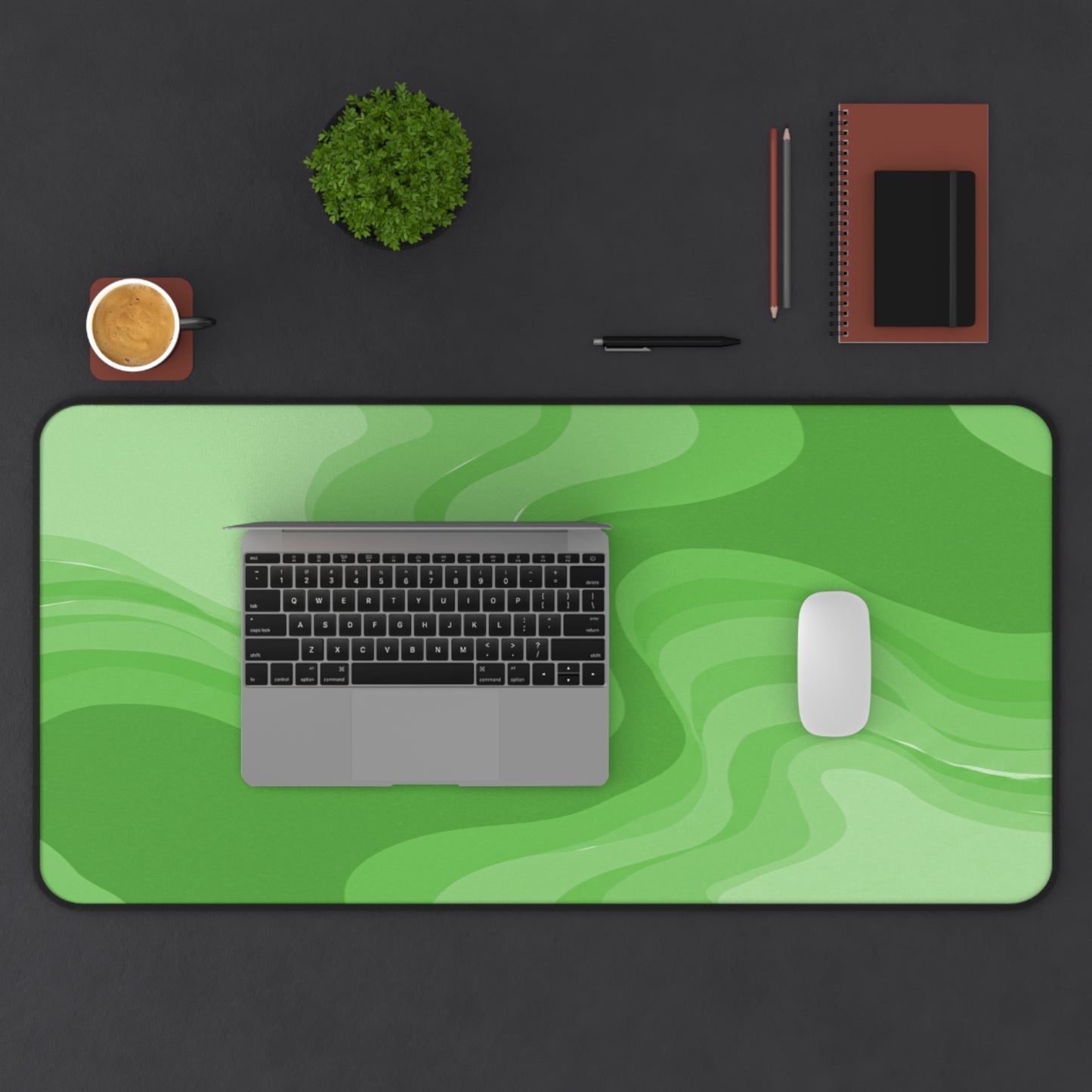 Greenie Meanie Wavey 16" x 32" Desk Mat