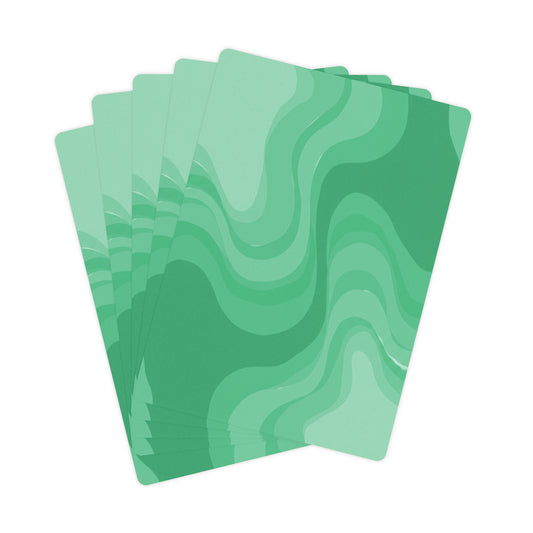 Mint Green Wavey Poker Cards