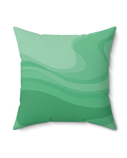 Mint Green Wavey 18" x 18" Faux Suede Square Pillow