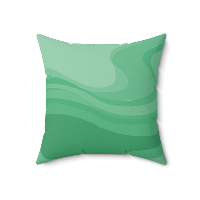 Mint Green Wavey 18" x 18" Faux Suede Square Pillow