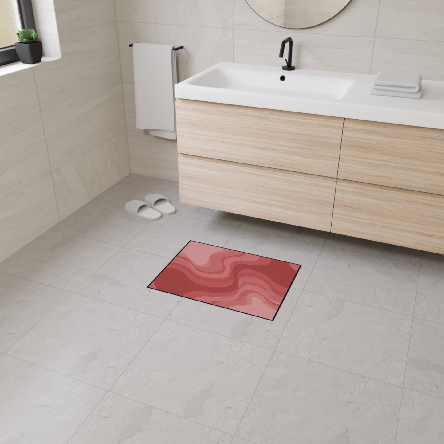 Power Red Wavey 18" x 24" Heavy Duty Floor Mat
