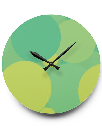 Pastel Green Patches Acrylic Wall Clock, Round or Square, 10.75" x 10.75"