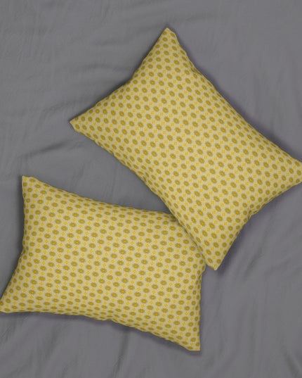 Lemongrass Star-crossed Bodies Spun Polyester Lumbar Pillow, 20" x 14"
