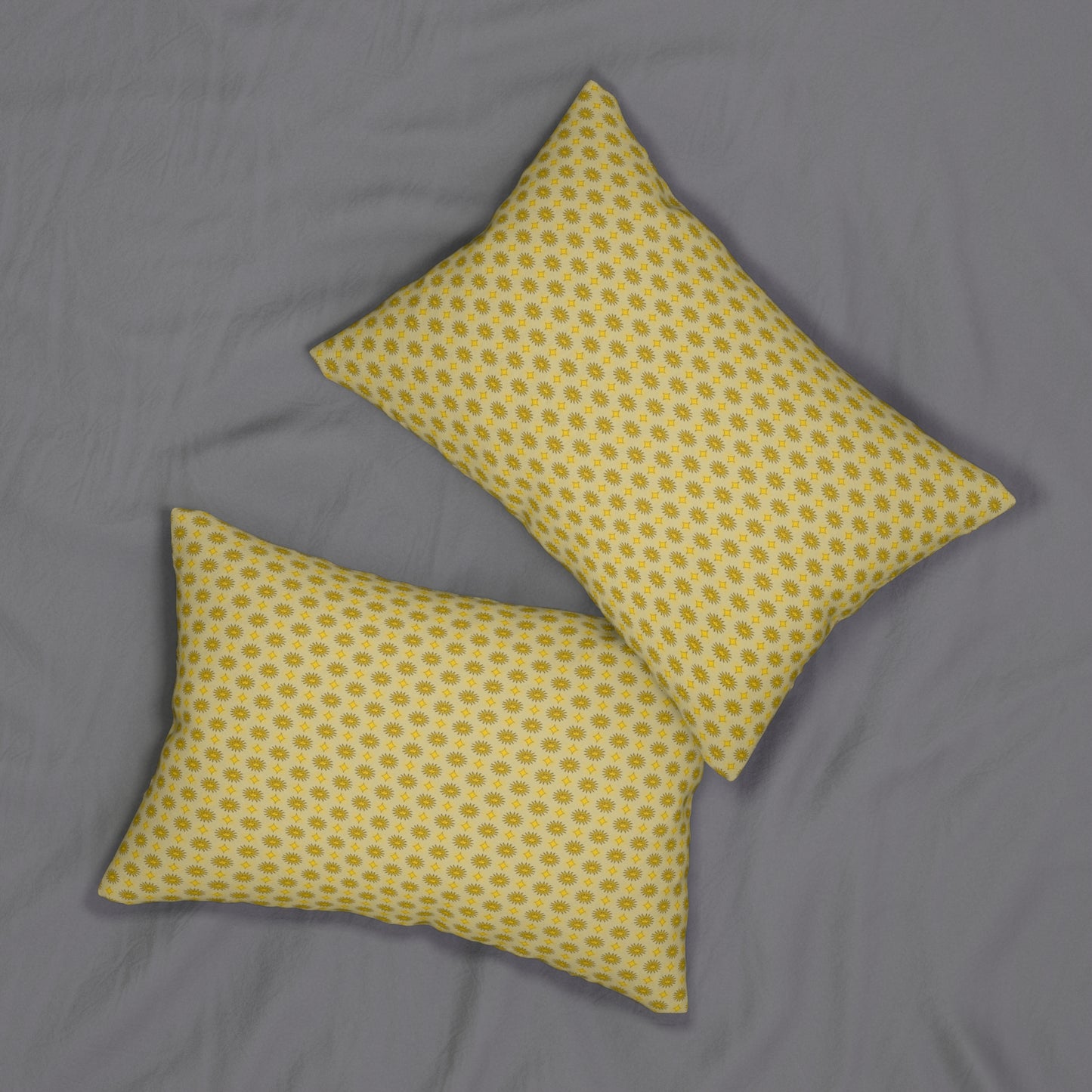 Lemongrass Star-crossed Bodies Spun Polyester Lumbar Pillow, 20" x 14"