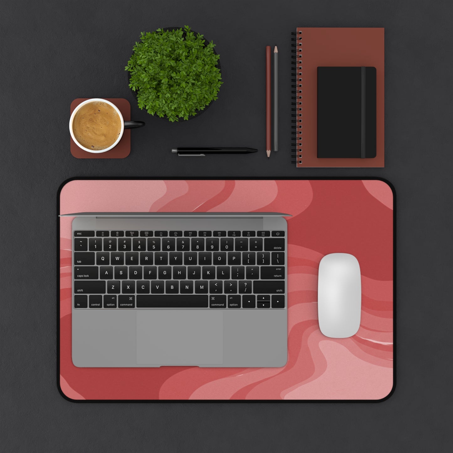 Power Red Wavey 12" x 18" Desk Mat
